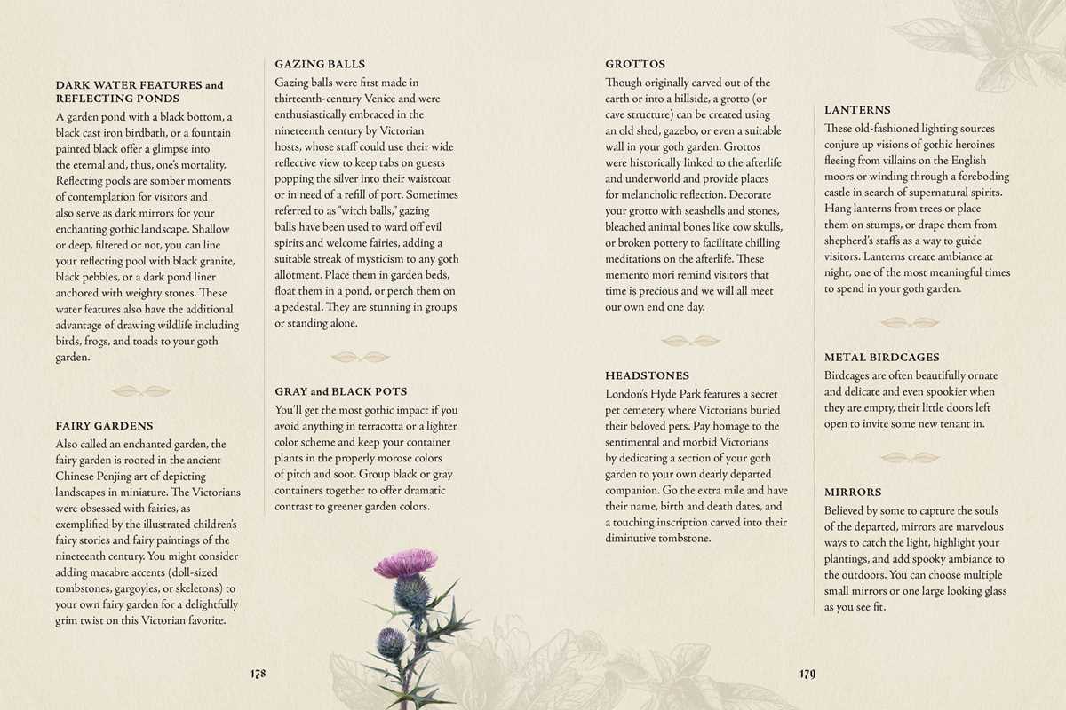 Page from a book with text and a small illustration of a plant on a textured beige background