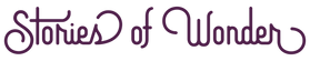 Logo with 'Stories of Wonder' text in a decorative font on a white background