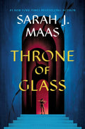 Book cover of 'Throne of Glass' by Sarah J. Maas with a staircase leading to a door.